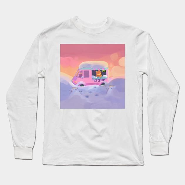 Shiba Ice Cream Truck Long Sleeve T-Shirt by vooolatility